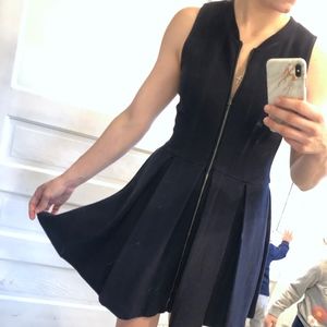 Club Monaco Fit and Flare Zip Dress Navy Size 2
